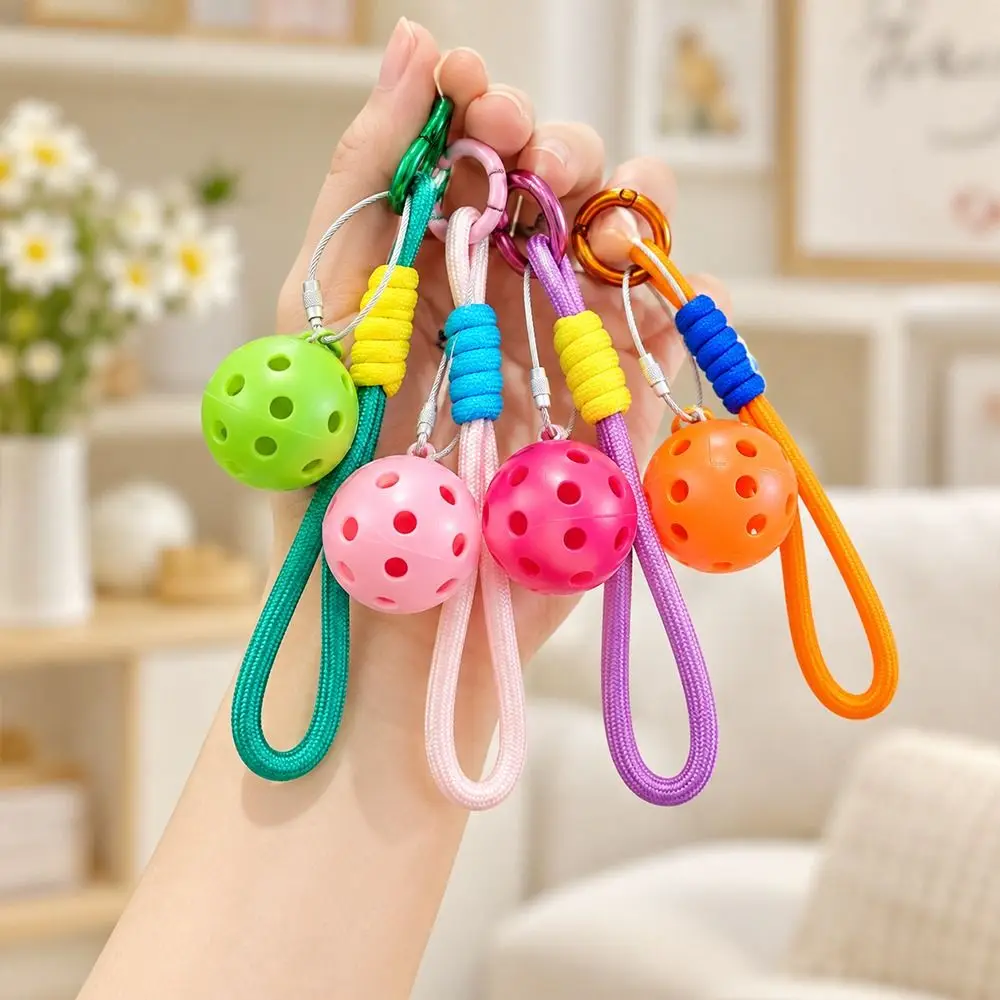 Creative Mini Pickleball Keychain Detachable with Lanyard Pickleball Pendant Pickleball Key Ring Bag Accessories