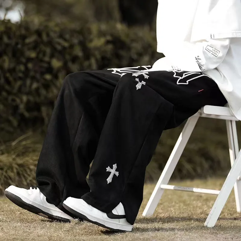 Pantalones deportivos holgados de cintura alta para jóvenes, pantalones holgados de Hip Hop de gran tamaño, marca de moda, moda artística