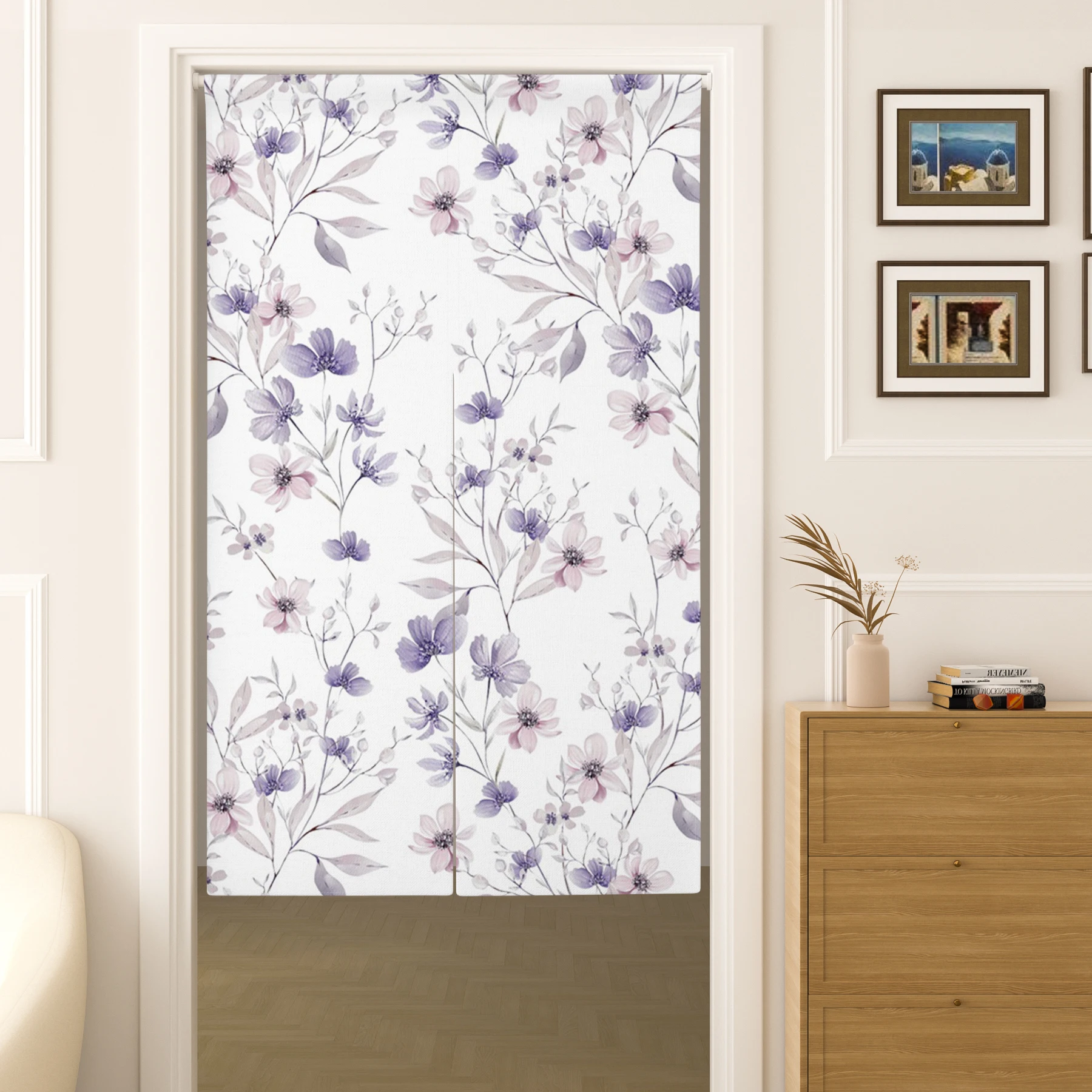 Flowers Floral Japanese Door Curtain Peony Cherry Blossom Print Bedroom Privacy Partition Kitchen Living Room Entrance Curtain
