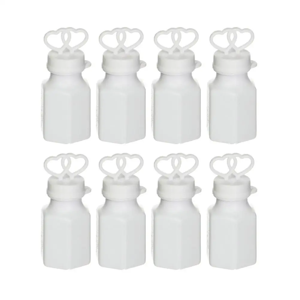 24 Pcs Double Heart Bubble Wand Empty Bottles Plastic Wedding Birthday Party Favors Kids Gift Tubes Makers Decorations