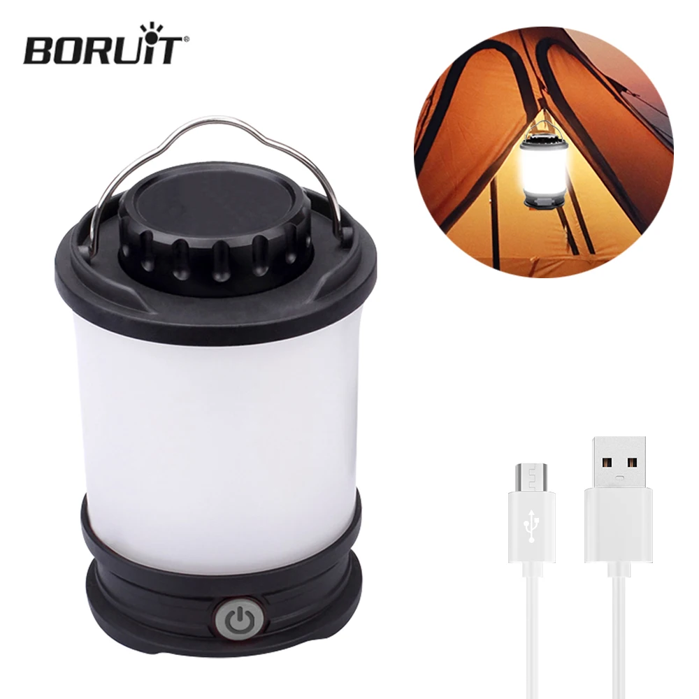 BORUiT Camping Lights Hanging Tent Lamp Rechargeable Portable Waterproof for Hiking Fishing Emergency Home Power Outages