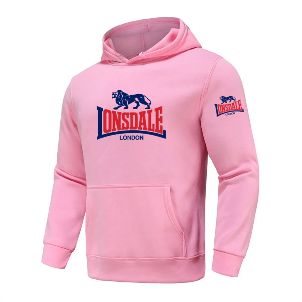 LONSDALE 2026 Frühling Herren Bedruckter Kapuzenpullover Modischer Pullover Locker Sitzend Harajuku Lässiger Street-Style Langarm