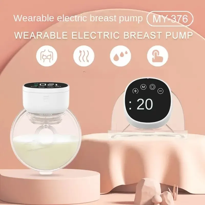 2pcs Wearable Breast Pumps Electric Breast Pumps Hands Free Breastfeeding Pumps With LED Display 3 Modes 9 Levels Painless