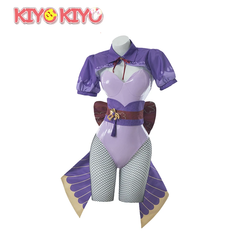 KIYO-KIYO Genshin Impact Raiden Shogun Cosplay Costume Baal Raiden Shogun Sexy Jumpsuit Bunny Girl Halloween Costume