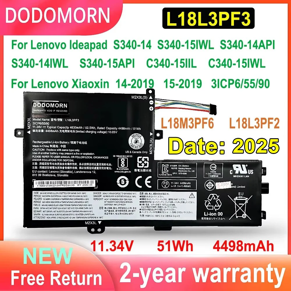 Nuova batteria per Laptop muslimex per Lenovo Ideapad S340-14 S340-15IWL/14API/14IWL/15API C340-15IIL C340-15IWL Xiao Xin 14/15-2019