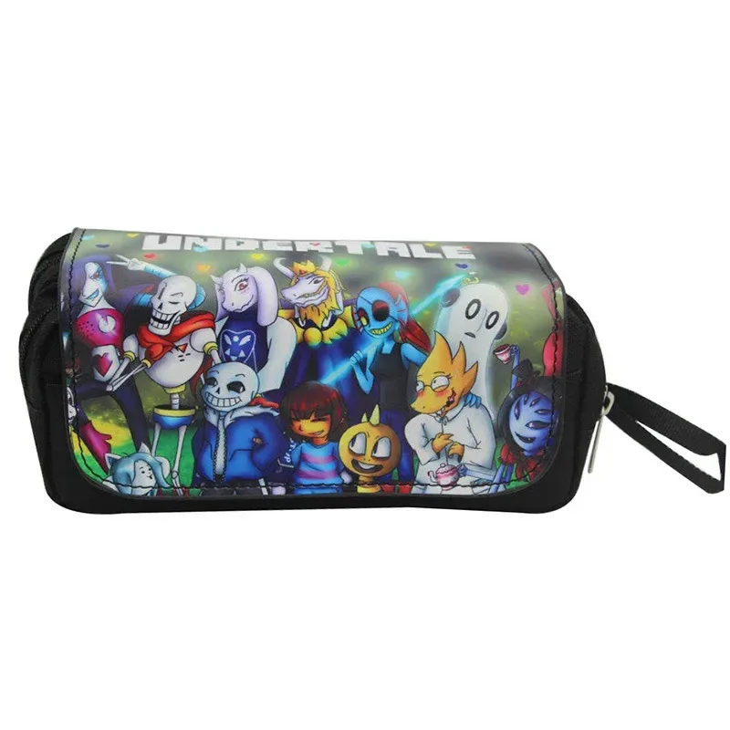 25COSUndertale Cosplay Pen Pencil Case Cartoon Student School Stationery Box Cosmetic Makeup Bag Gift