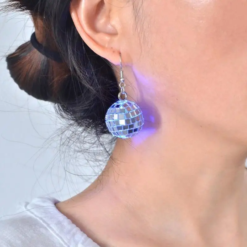  Reflective Glass Earrings Stylish Pendant Earrings Fashion Ear Jewelry for Party