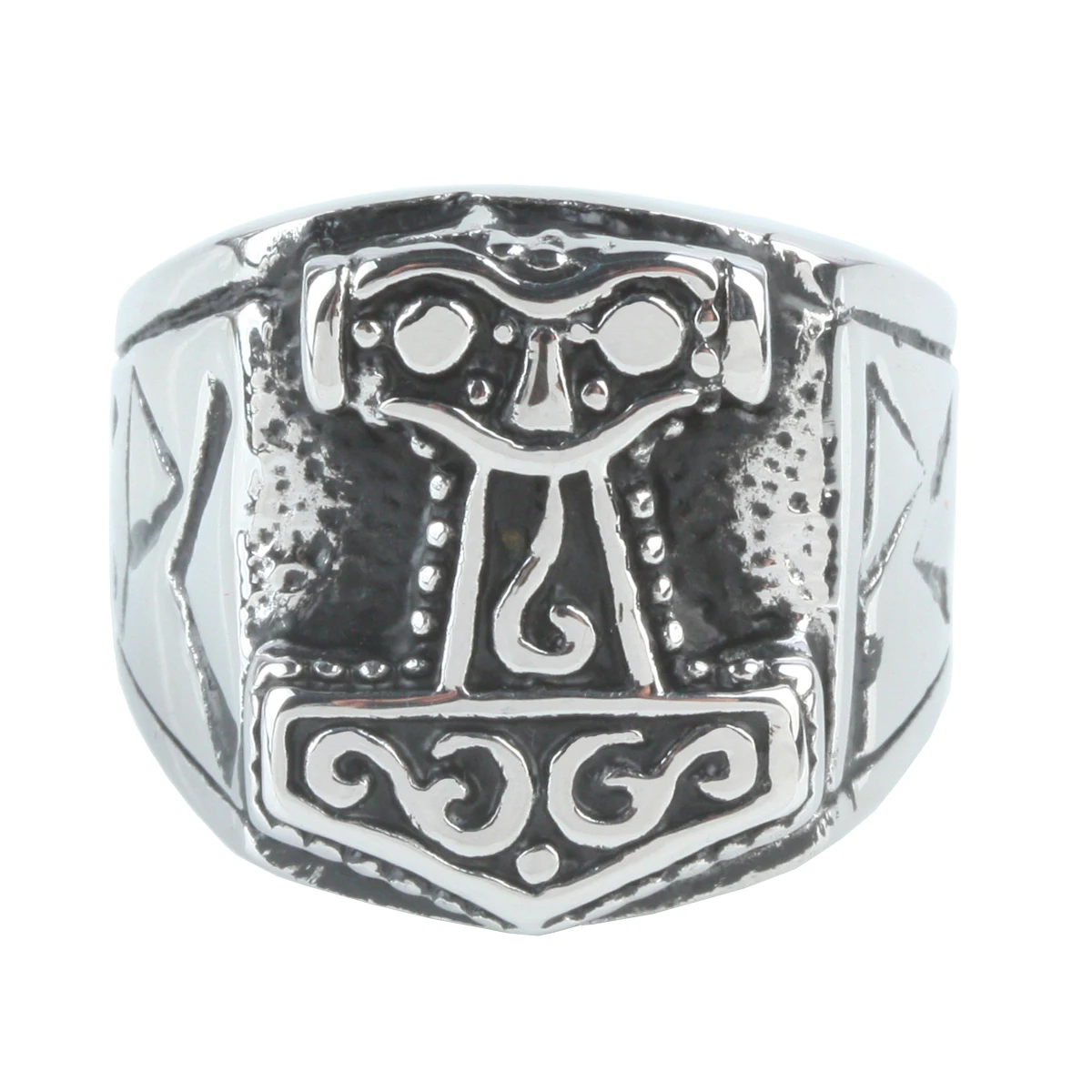 

Religious Thor Totem Retro Ring Stainless Steel Faith Amulet Jewelry For Women Men