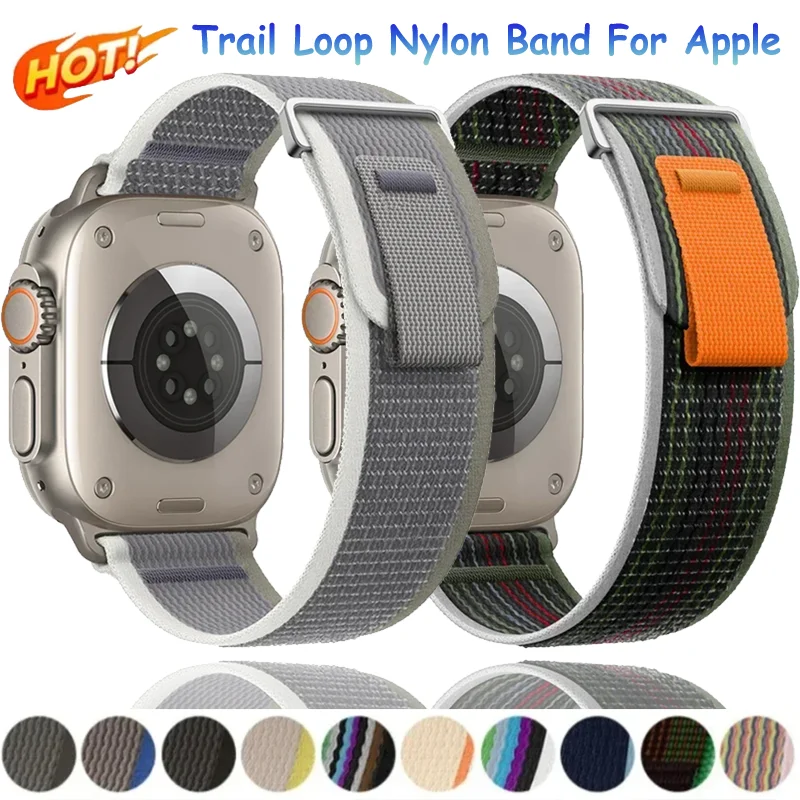 Trail Loop Nylon-Armband für Apple Watch Ultra 3 49mm 11 10 9 8 7 46mm 42mm 45mm 41mm Sportarmband für iWatch 6 5 4 SE 44mm 40mm