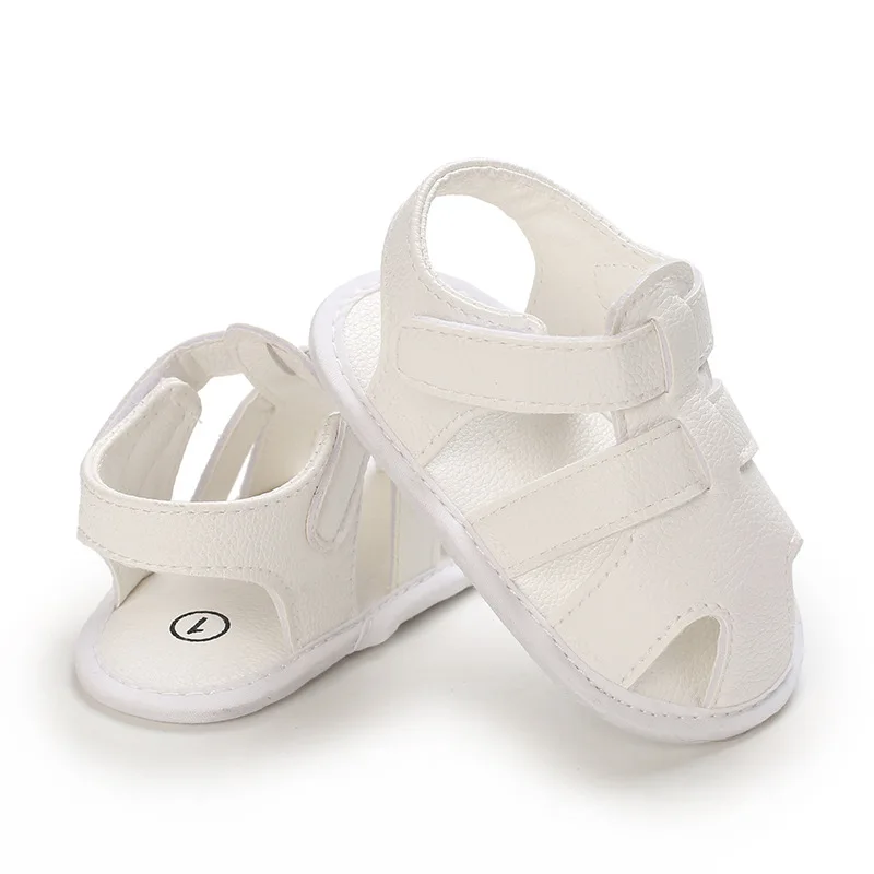 New Baby Girl Sandals 0 to 3 6 9 12 18 24 Months PU Leather Soft Toddler Boy Sandals 1 2 Years White Brown Kids Shoes Boutique