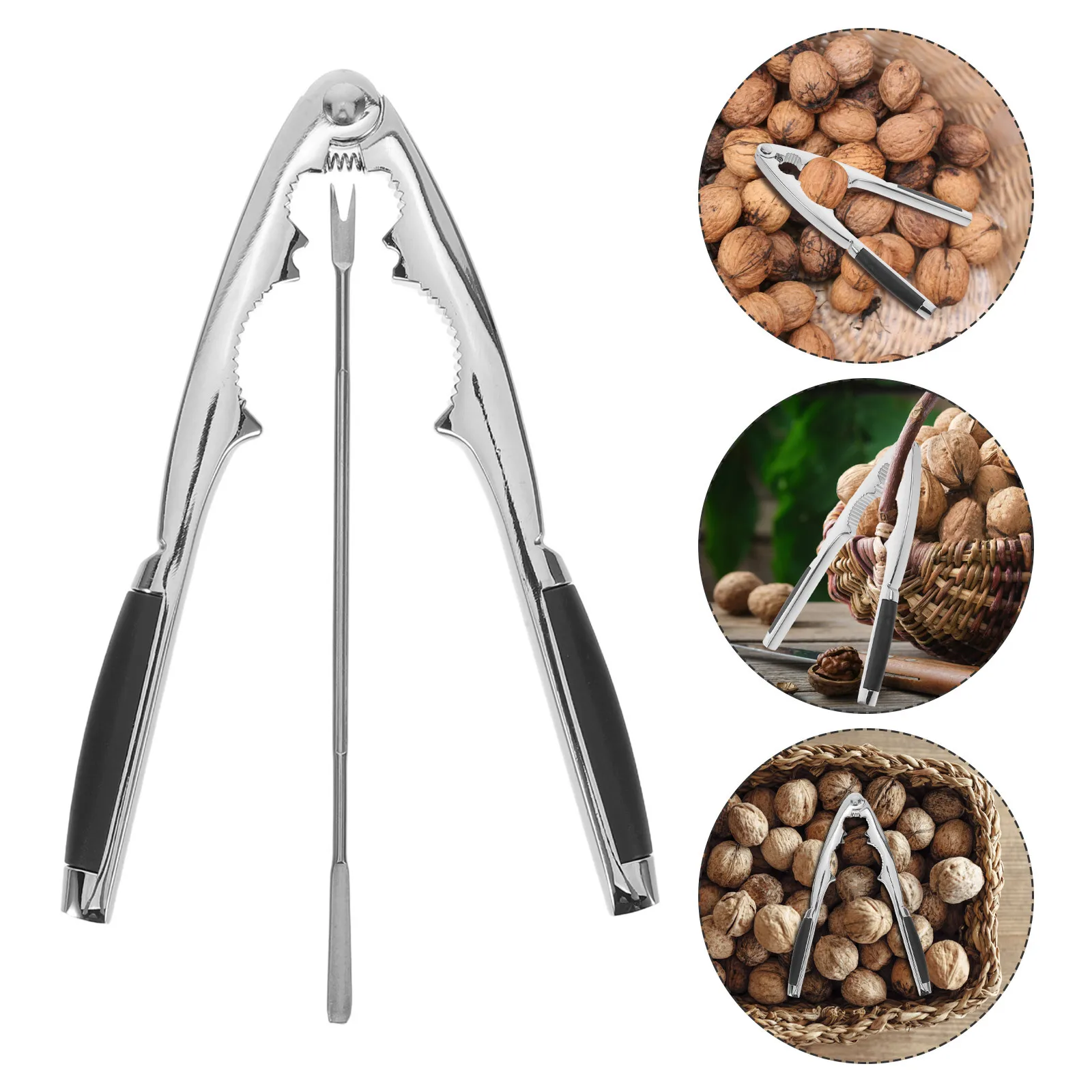 

1Set Nutcracker Chestnut Opener Tool Zinc Alloy Heavy Duty Manual Walnut Pecan Chestnut Clip Portable Household Outdoor Use