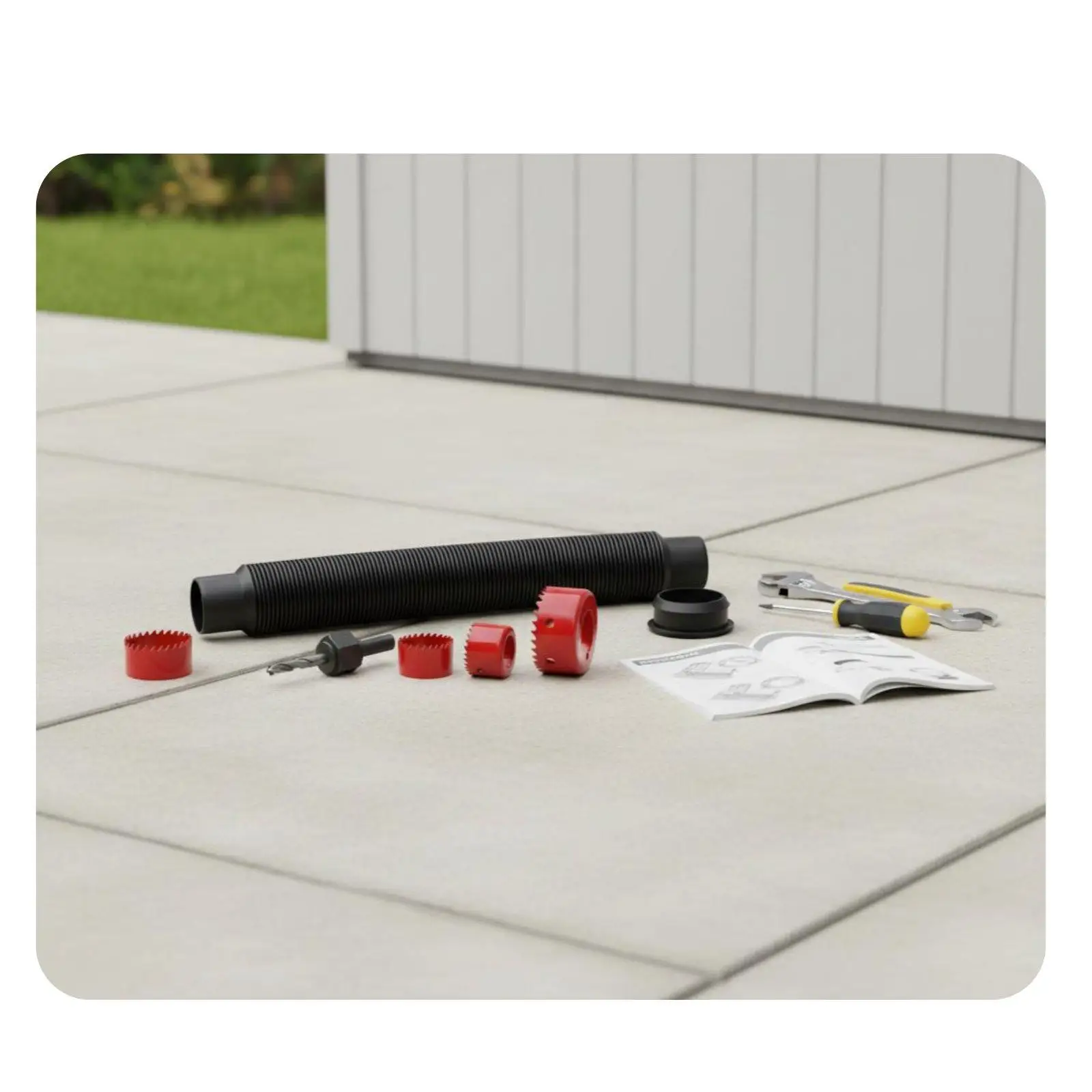 Rain Barrel Overflow Kit Leakproof Rain Barrel Linkage Set Easy Installation Rainwater Diverter Hose Set for Garden, Outdoor