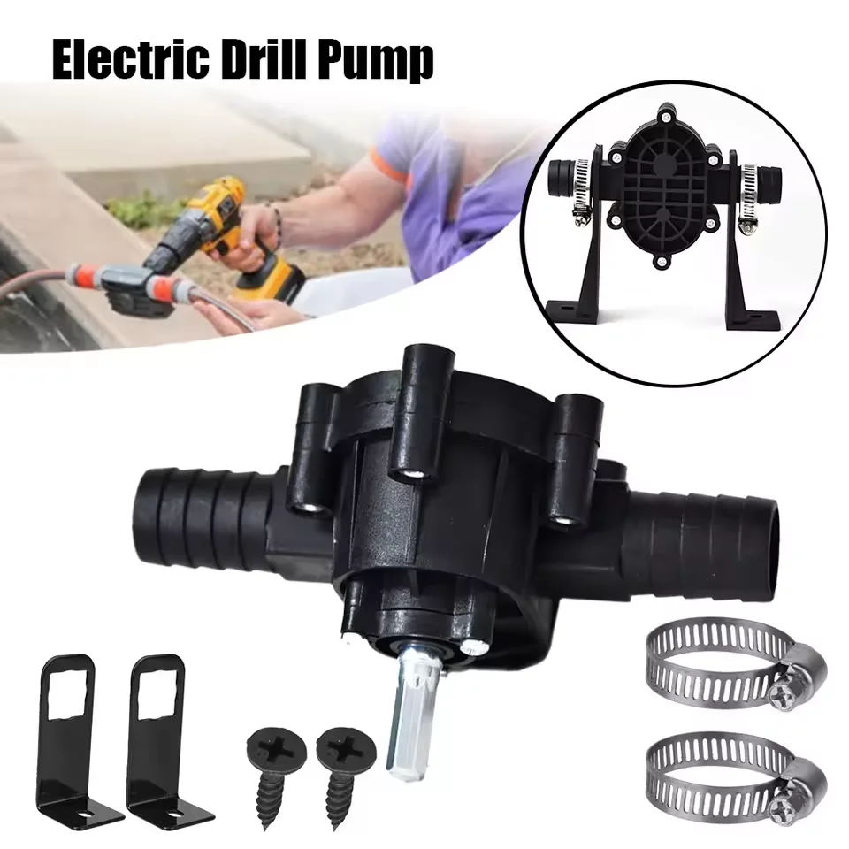 Electric Drill Pump No Battery Required Portable Liquid Transfer Pump Mini Self-Priming Diesel Oil Fluid Water Pump for Watering
