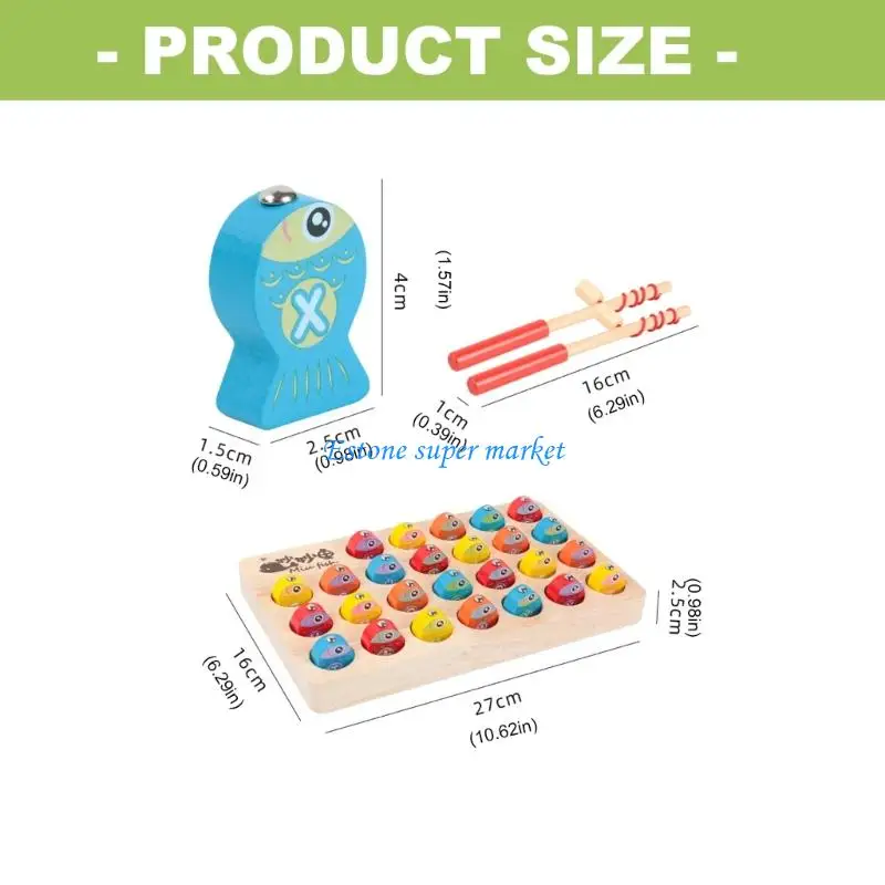 090B Magnetisches Angelspielzeug aus Holz für Kleinkinder, Lernaktivitätstafel mit Verbesserung der Buchstaben- und