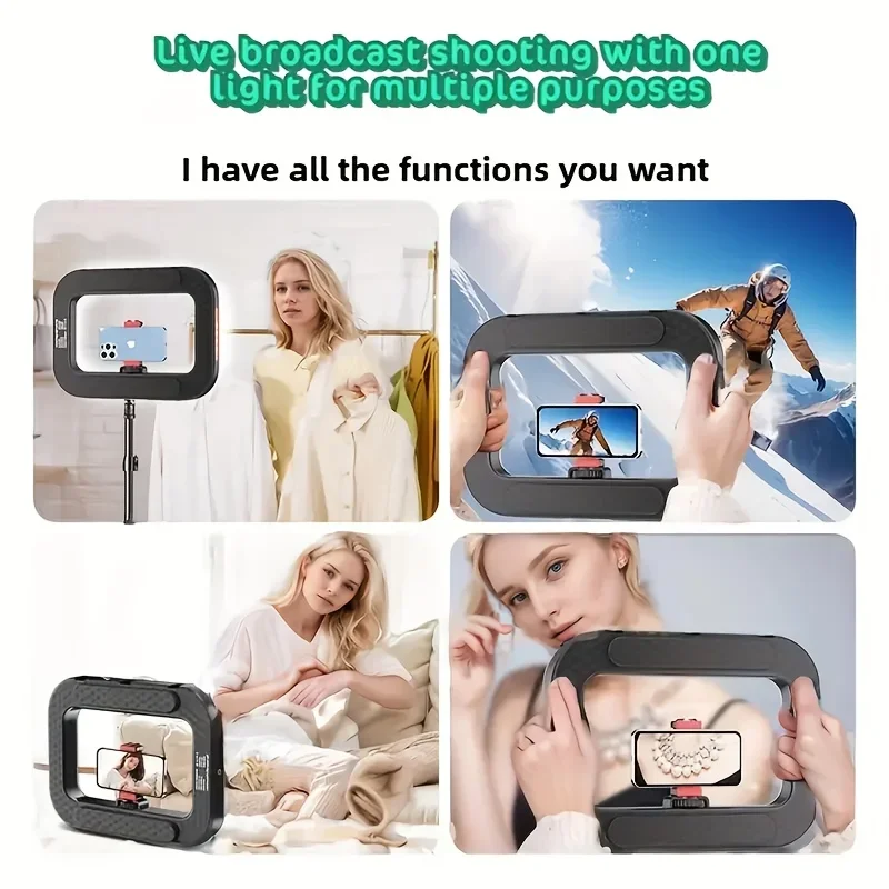Handheld LED Ring Light USB Rechargeable for Phone Photography Live Streaming Makeup Fill Lamp for Microphone TikTok YouTube