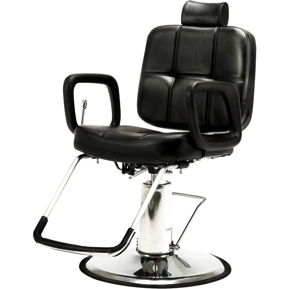 Cadeira de barbeiro hidráulica Recline, Heavy Duty Salon Chair for Hair Stylist, Cadeira de tatuagem, Shampoo Beauty Salon Equipment