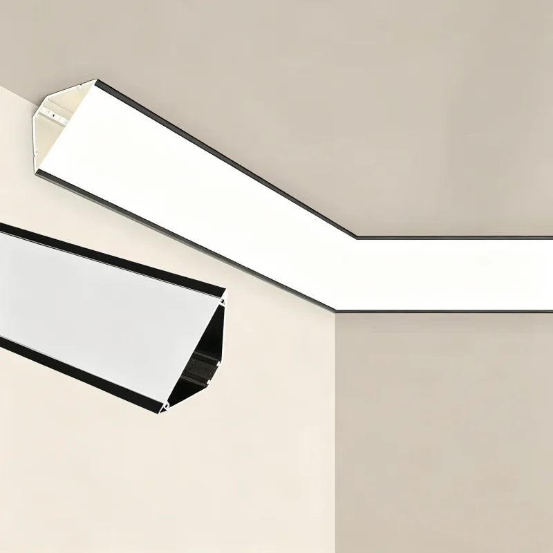 Surface Mounted LED Corner Linear Light No False Ceiling Luminous Gypsum Crown Molding Lamp for Living Room Bedroom Home Decor