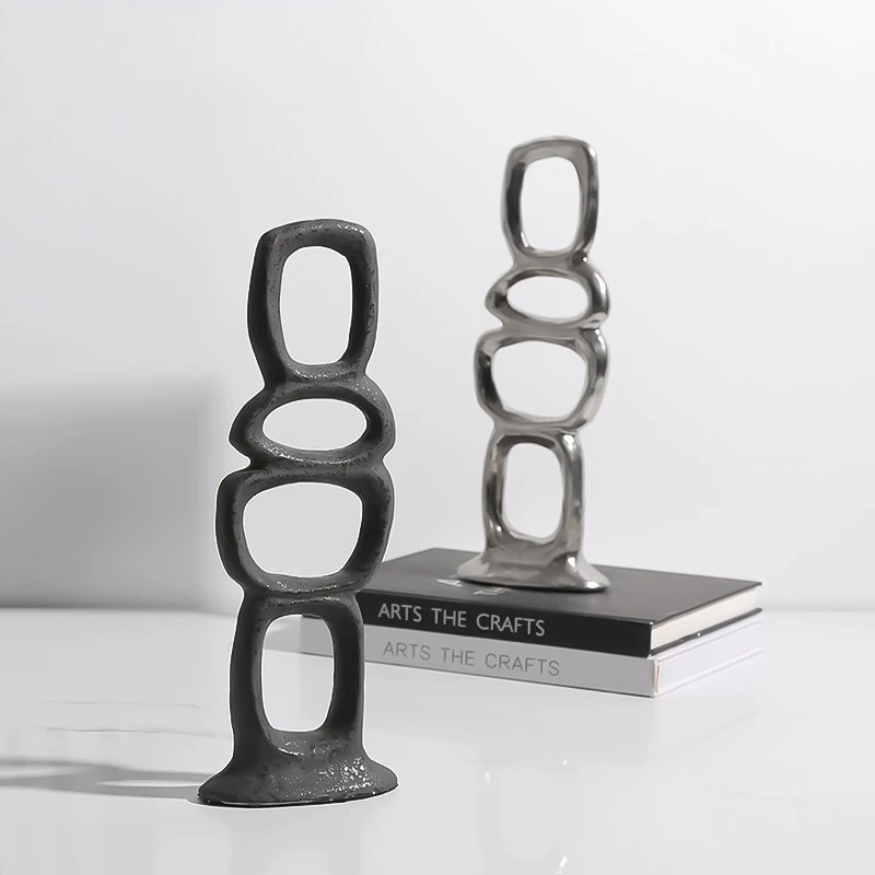 Minimalist Abstract Standing Coil Ceramic Ornament Model Room Hotel Living Room Wine Cabinet Decorative Arts and Crafts