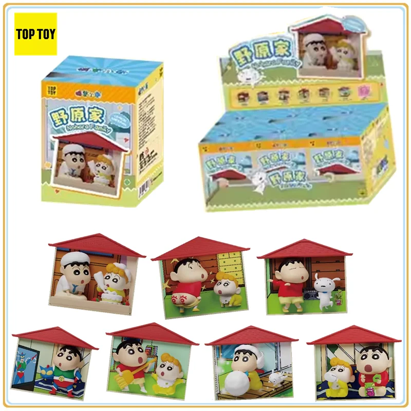 

Toptoy Crayon Shin Chan Nohara Home Series Mystery Box Toy Kawaii Surrounding Collections 3d Magnetic Attraction Cute Girl Gifts