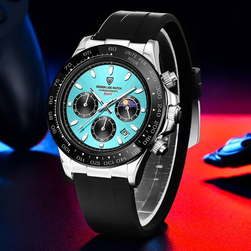 LIGE 2024 Top Brand Luxury New Man Watch Quartz Men Watches Waterproof Luminous Watch for Men Date Chronograph Sport Wristwatch