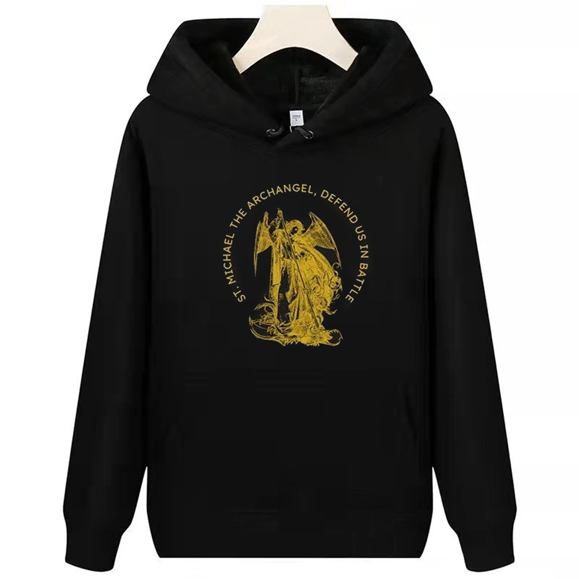 St Michael The Archangel Defend Us In Battle Catholic Sweatshirts 100% Cotton Comfortable Casual Mens Pullover Hoodie