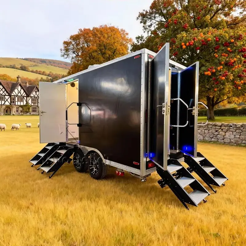 

Customization Vip Luxury Portable Toilet Trailer Portable Restrooms Trailer Outdoor Mobile Bathroom Trailer for Events