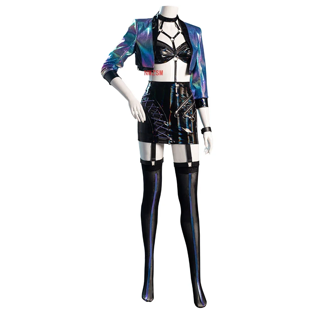 CosplayGame  Cosplay KDA Evelynn Costume KDA All Out Evelynn Cosplay Costume Tube Coat Skirt Costume Halloween Carnival Set