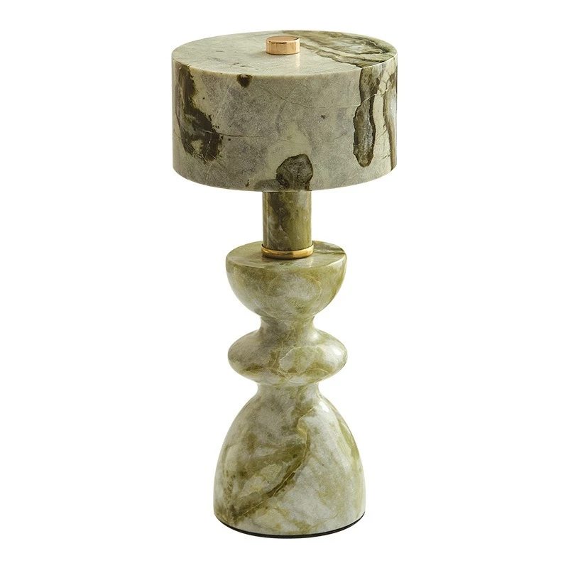 

Marble jade table lamp Nordic creative simple rechargeable bedside night light
