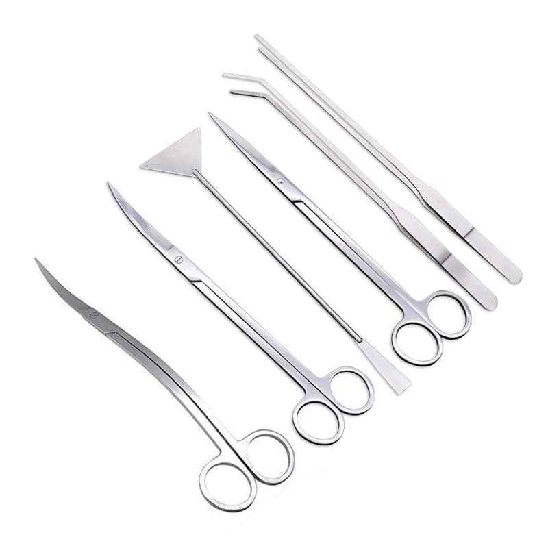 Aquarium Scissors Tweezers Tool Fish Tank Plants Wave Scissors Water Grass Stainless Cleaning Tools Holder Aquarium Accessories