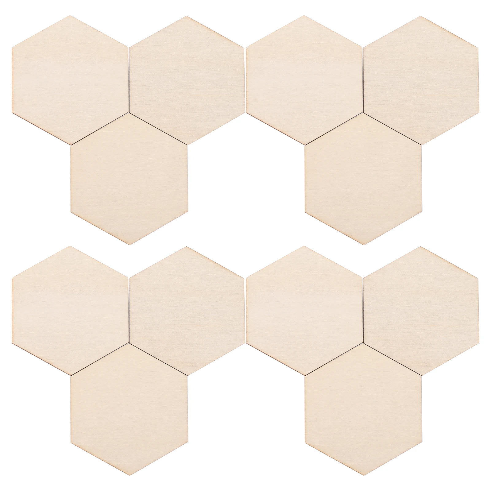 

100pcs Natural Hexagon Cutout Blank Tiles For Diy Crafts Wall Home Decor Wooden Slices Unfinished Hexagon Pieces Wood Craft
