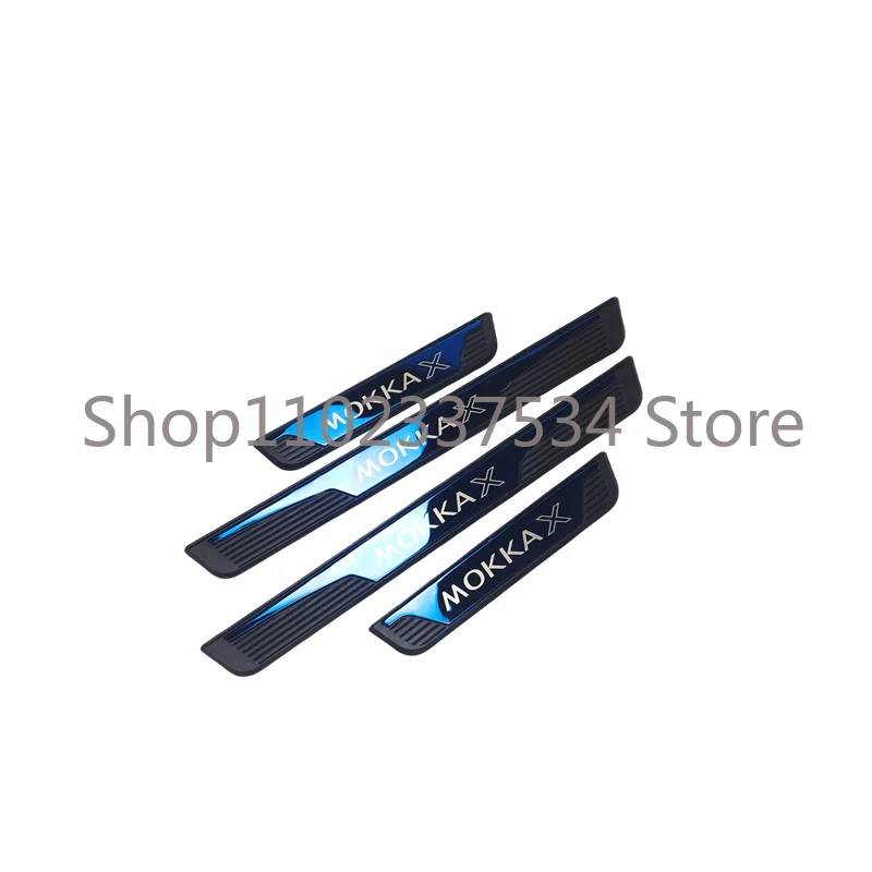 Car Door Sill Scuff Plate Trim Auto Protector Accessories ABS Stainless Steel Styling Sticker For Vauxhall Opel MOKKA X 2019+