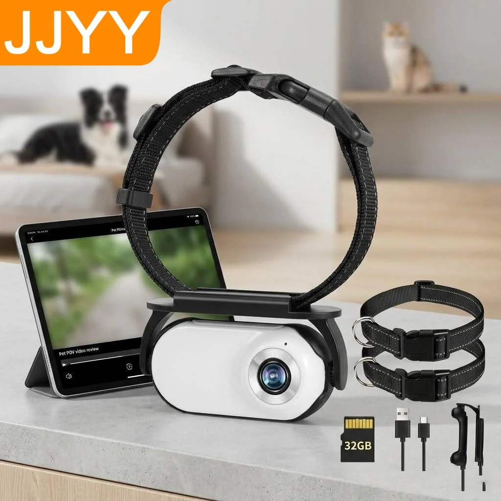 

Беспроводная мини-камера 1080P HD для домашних животных (собак и кошек) на ошейник, система видеозаписи для использования в помещении и на улице