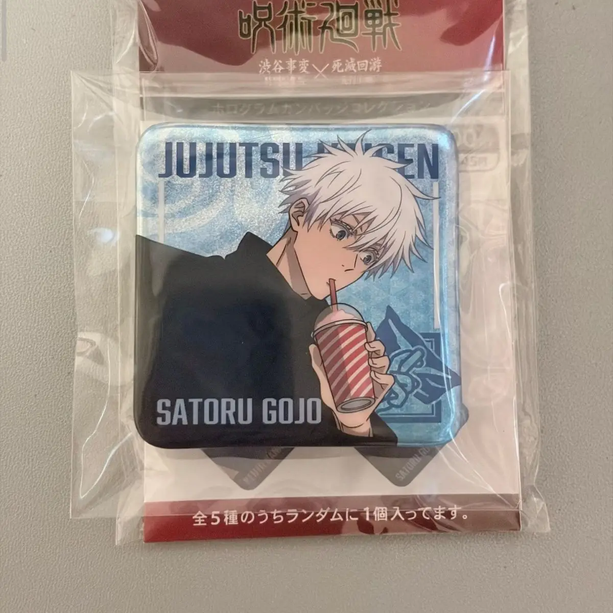 Gojo Satoru square Anime Costumes Badges Pins Jujutsu Kaisen Women Brooch Fashion Cartoon Cosplay Brooches for Bag Accessorie