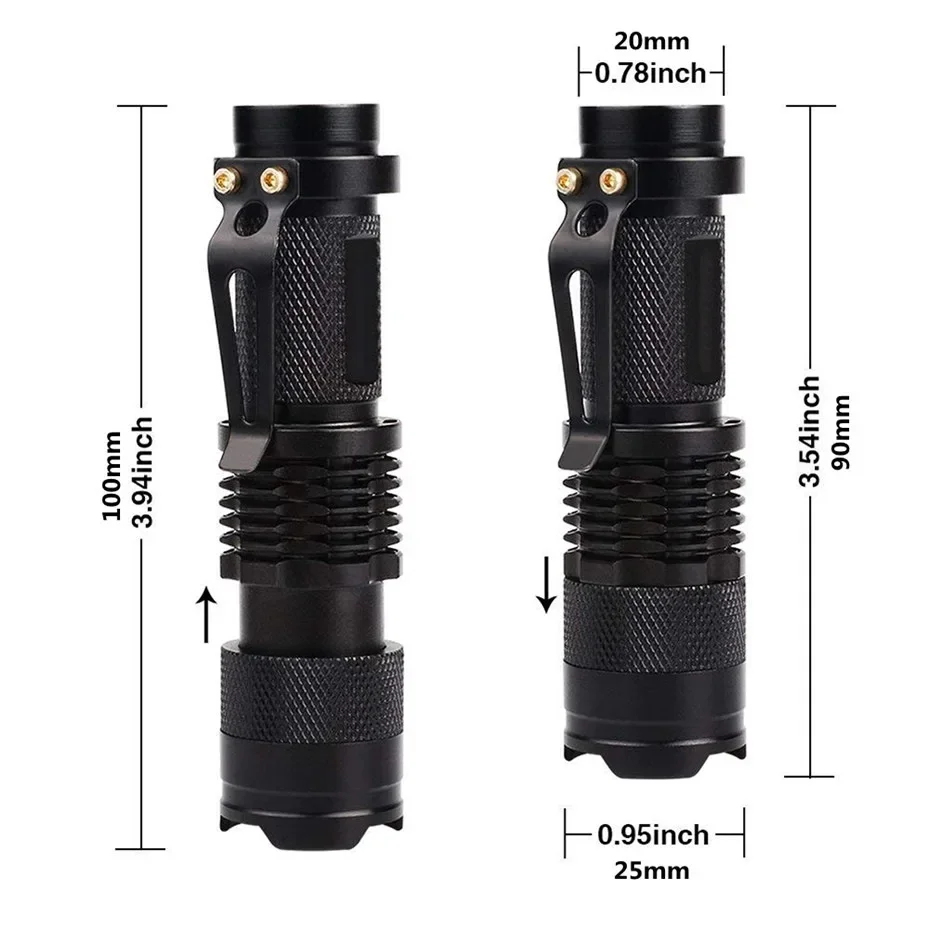 UV Flashlight 395nm Black Light Flashlights Ultraviolet Zoomable Torch UV Light Detector for Pet Urine Stains Scorpion