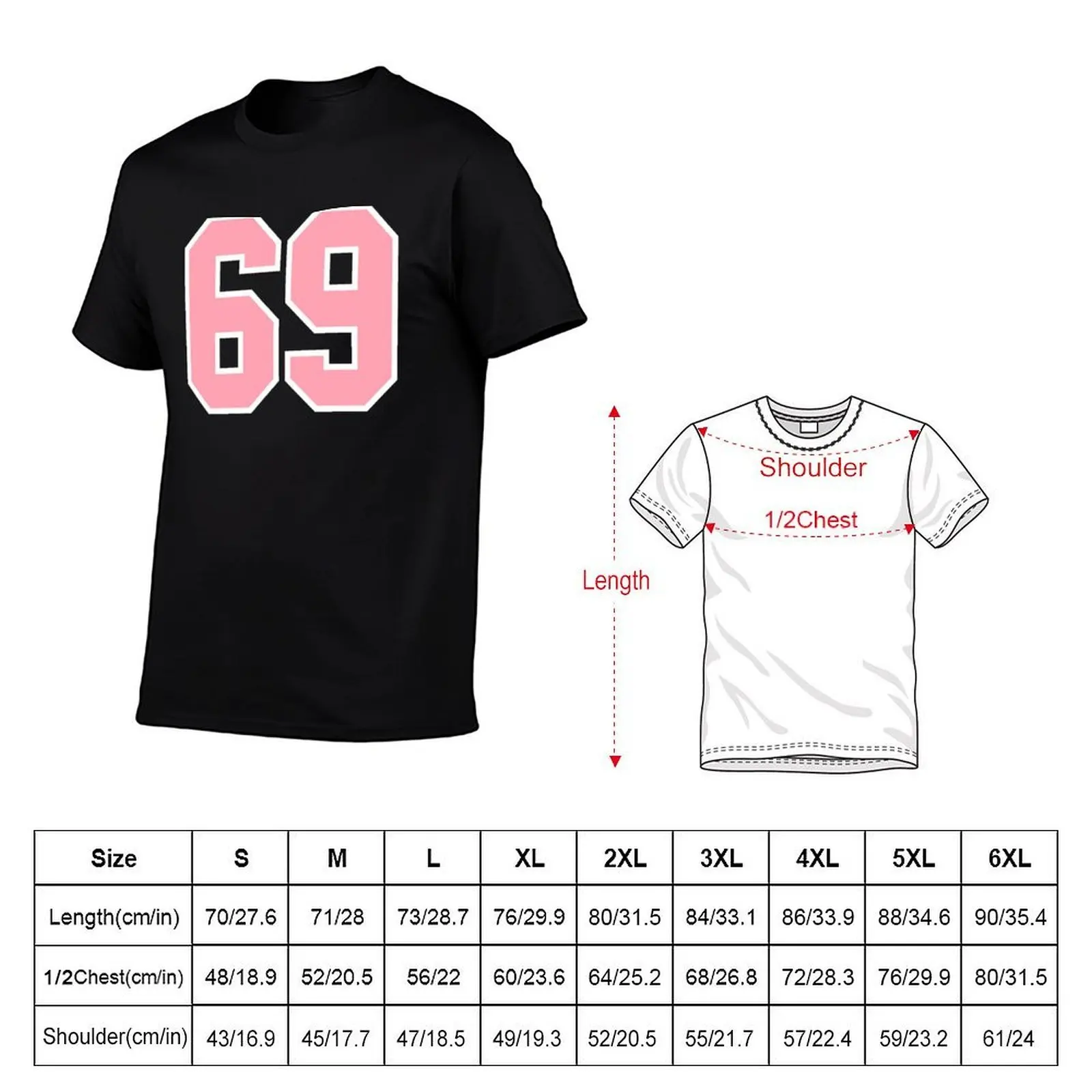 69 Number sixty nine Girls Jersey T-Shirt graphics summer tops plus size men clothing