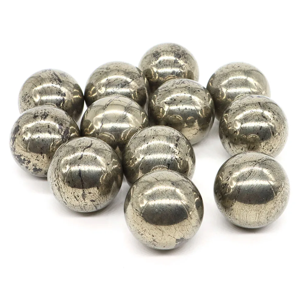 30mm Iron Pyrite Ball Natural Stone Healing Crystal Sphere Quartz Rock Gemstone Massage Globe Mineral Collection Home Decor Gift