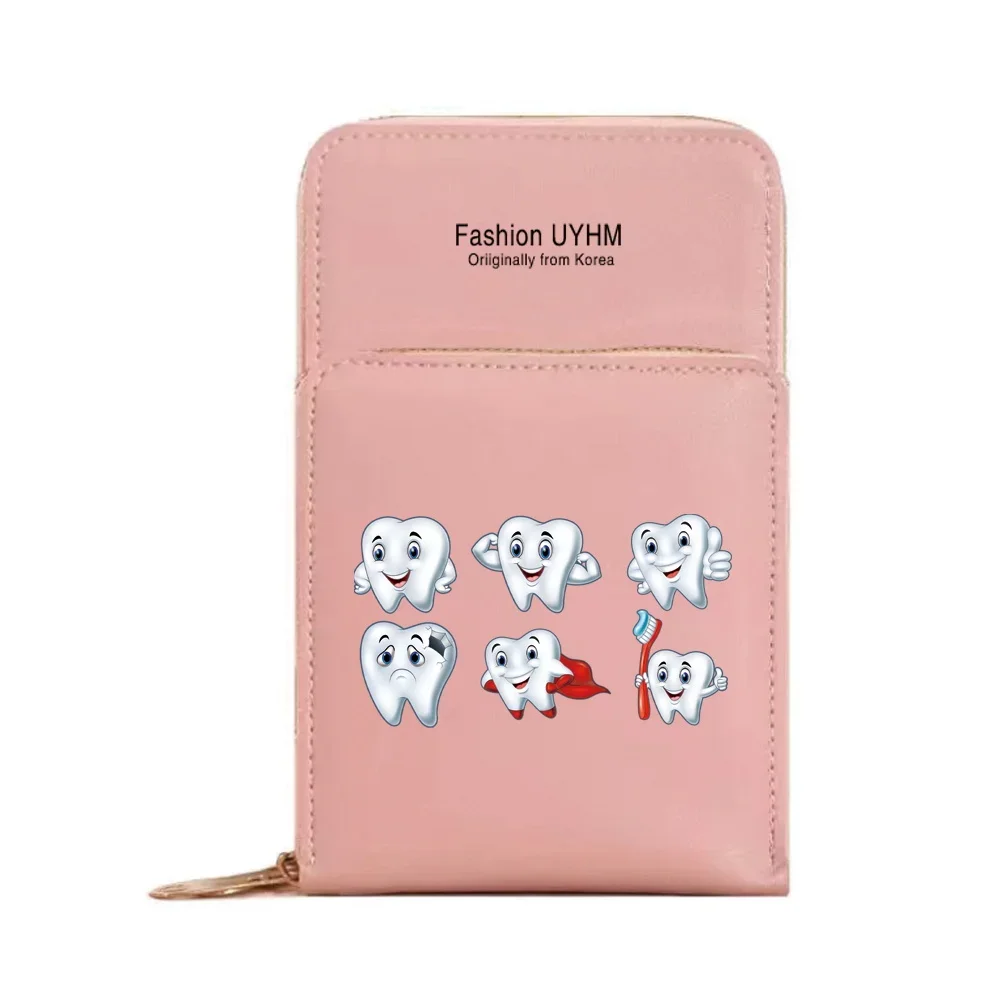 Shoulder Bags Touch Screen Phone Bags For Women Case Card Organizer Luxury Bag Cell Purse Messenger Pouch Handbag Teeth Pattern