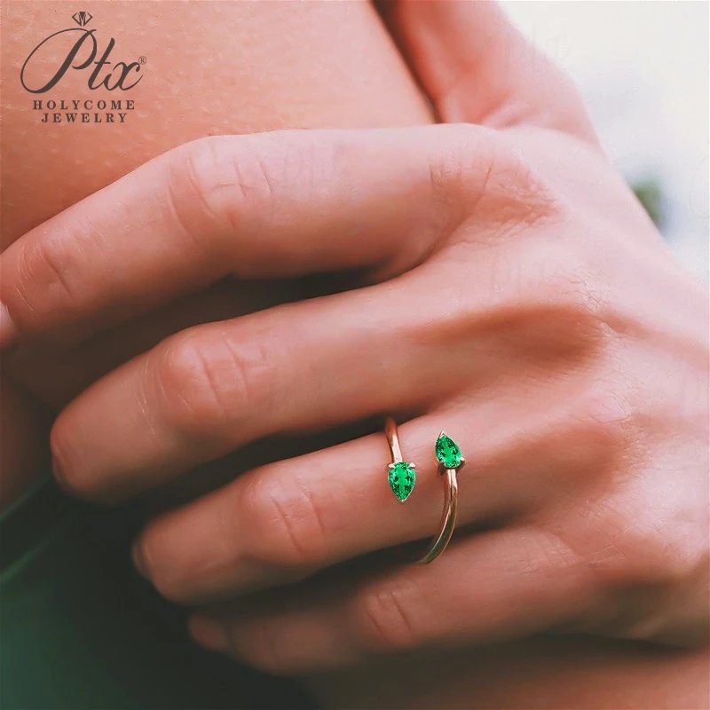 

Открытое кольцо на заказ, две груши, муассанит, рубин, сапфир, изумруд, стерлинговое серебро 925 пробы, богатство, змея, ювелирные изделия премиум-класса, подарки, подвески