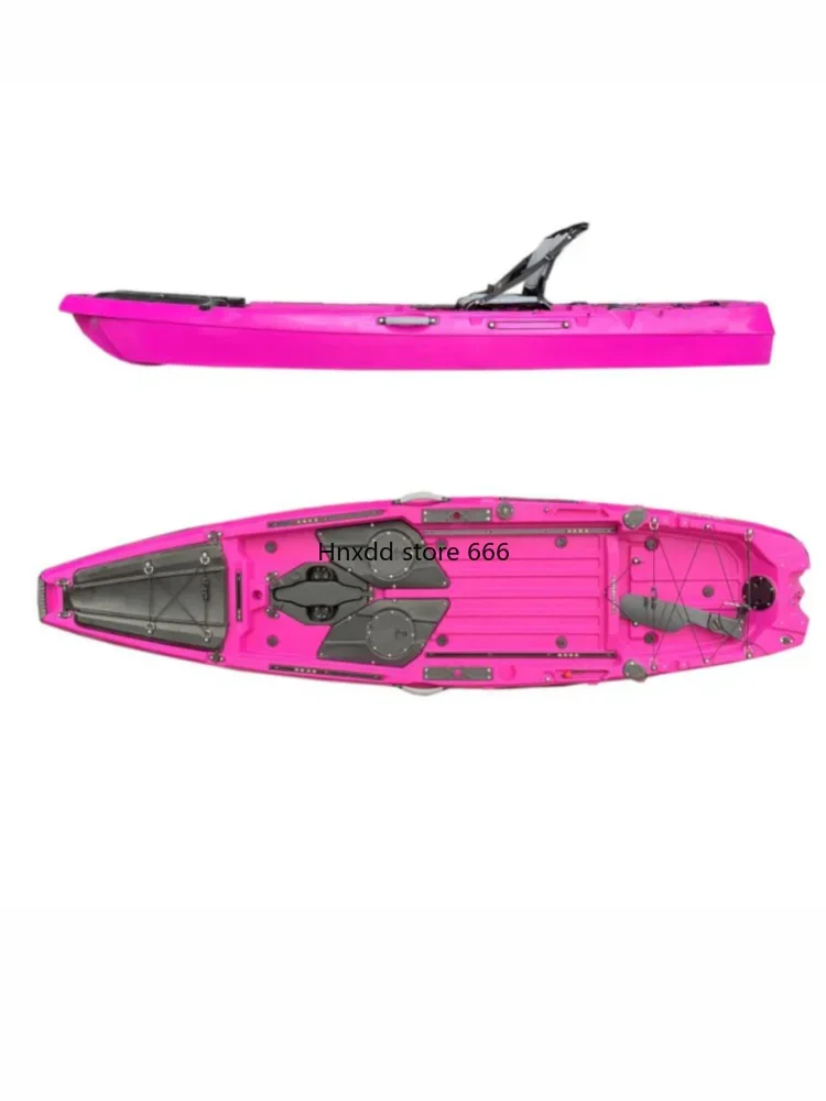 Fishing boat hard bottom plastic thickened single kayak pedal boat