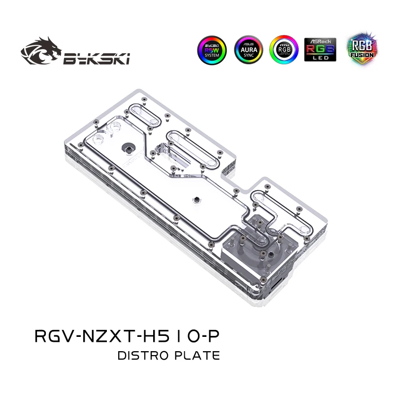 Placa de distribución Bykski RGV-NZXT-H510-P para caja de flujo NZXT H510, placa de canal, depósito, bomba de tanque de agua para refrigeración de PC