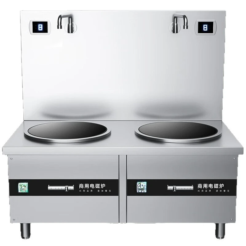 Commercial Induction Cooker High Power Electromagnetic Large Cooker 15KW Double Head Flat Head Cooker 201 Material XLS-XCL