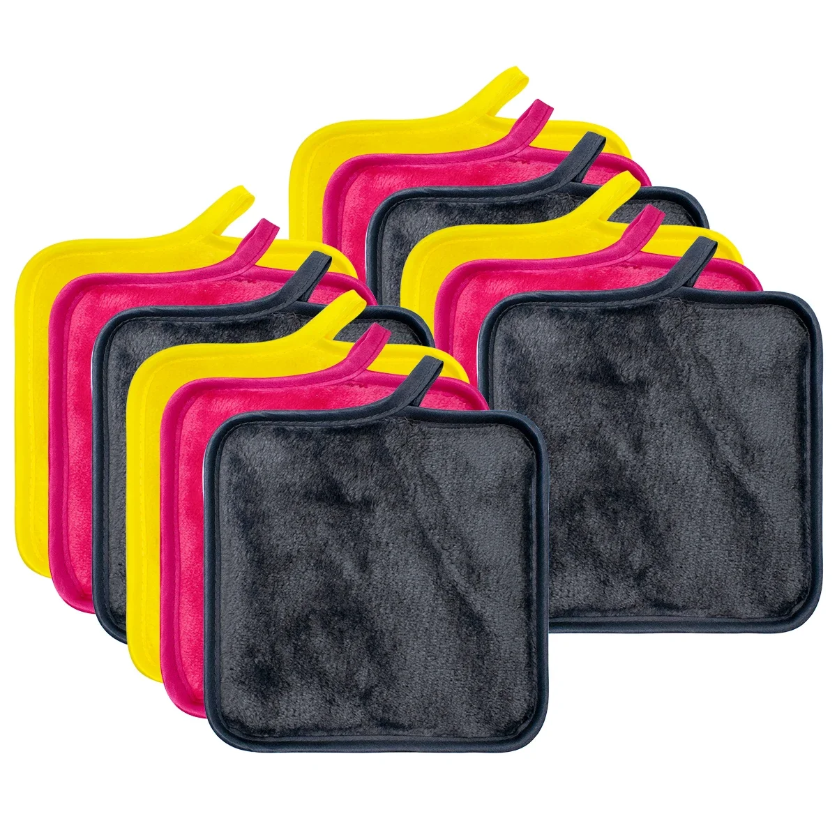 12 個メイク落としパッド再利用可能なフェイシャルパッドメイク消しゴムマイクロファイバーフェイシャルタオルフェイスクリーナークリーニングワイプスキンケア美容