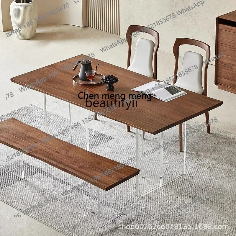 New arrive North American Black Walnut Dining Table Acrylic Floating Desk Tea Table Cherry Wood Pine Wood Solid Wood Home Office