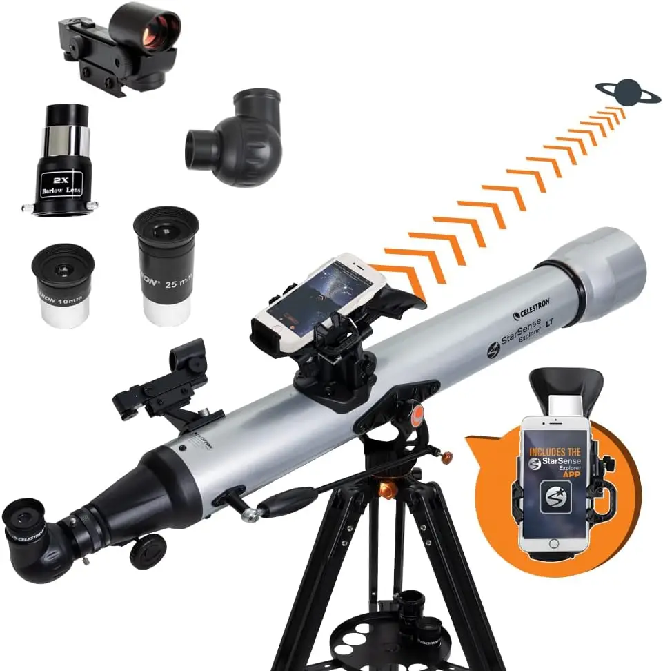 

Celestron – StarSense Explorer LT 80AZ Smartphone App-Enabled Telescope – Works with StarSense App to Help You Find Stars,