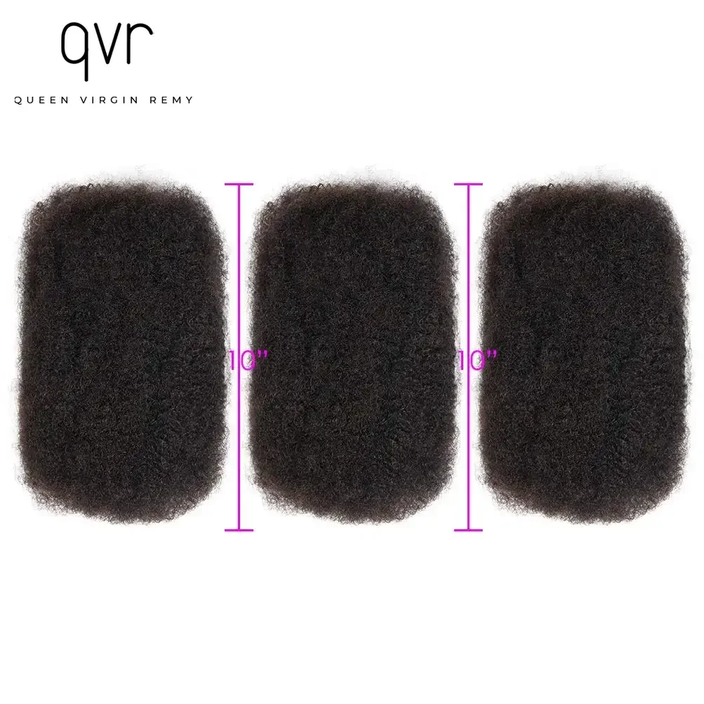 QVR Remy Bulk Hair No Attachment Peruvian Afro Kinky Curly Wave qvr Human Hair Bulk per 1Pc intrecciare i capelli con trecce di colore naturale