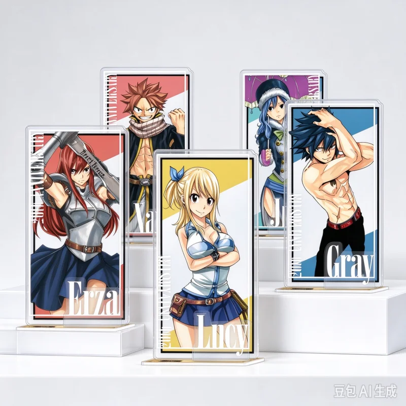 FAIRY TAIL Popular Anime Acrylic Display Stand Cartoon Character Figure Model Desktop Ornament Holiday Gift For Otaku Keychain
