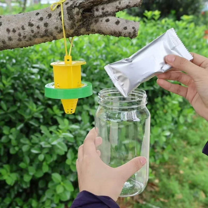 Outdoor Fruitfly Trap Hanging Wasp Hornet Repellent Weatherproof Fly Catcher Non-toxic Yellow Bee Insect Fly Bottles For Garden