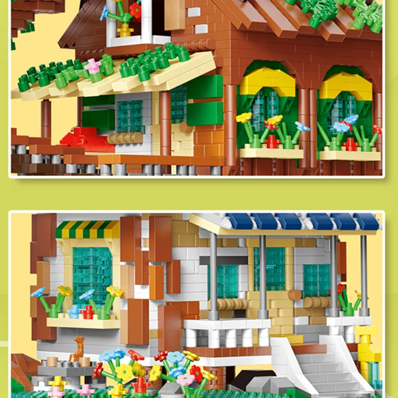 Modern Tree House Treehouse Decoration Building Blocks Classic Model Sets Bricks Kids Kits For Boys Toys Children