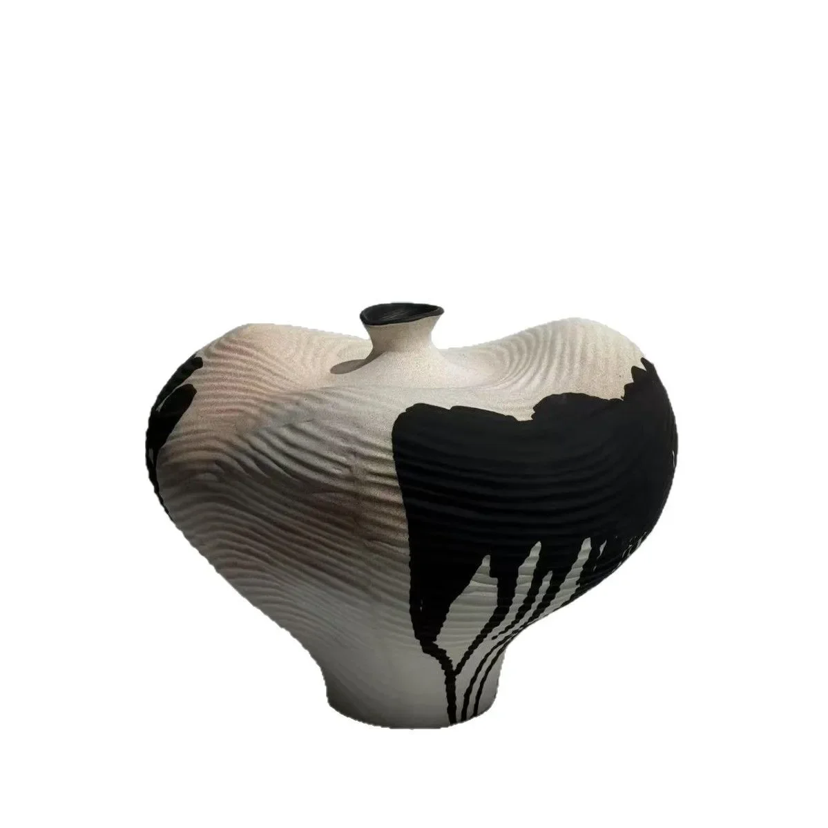 Ceramic Vase Irregular Ink Flow Flower Vase Handmade Porcelain Pot Ceramic Handicrafts Flowerpot Home Decoration Accessories