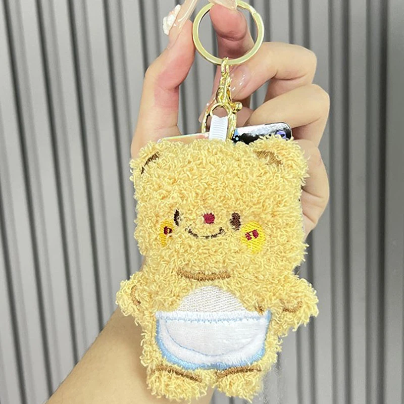 Cute Cartoon Butterbear Plush Toys Butterbear Plush Toy Keychain Backpack Plush Doll Keyring Car Key Accessories Hanging Pendant